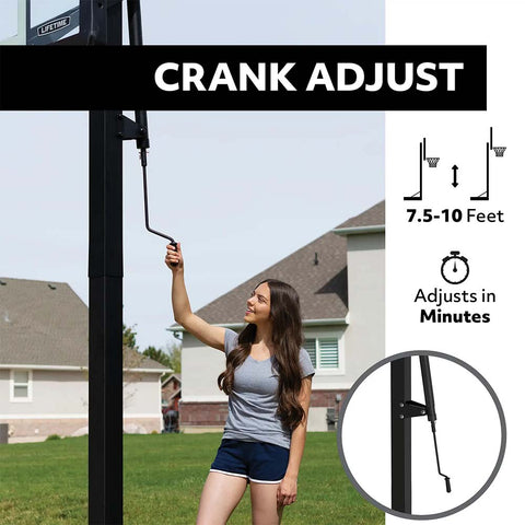 Lifetime 54" Crank Adjustable Tempered Glass Bolt-Down In-Ground Basketball Hoop