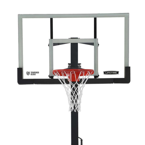 Lifetime 54" Crank Adjustable Tempered Glass Bolt-Down In-Ground Basketball Hoop