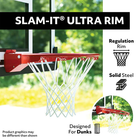 Lifetime 54" Crank Adjustable Tempered Glass Bolt-Down In-Ground Basketball Hoop