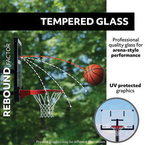 Lifetime 54" Crank Adjustable Tempered Glass Bolt-Down In-Ground Basketball Hoop